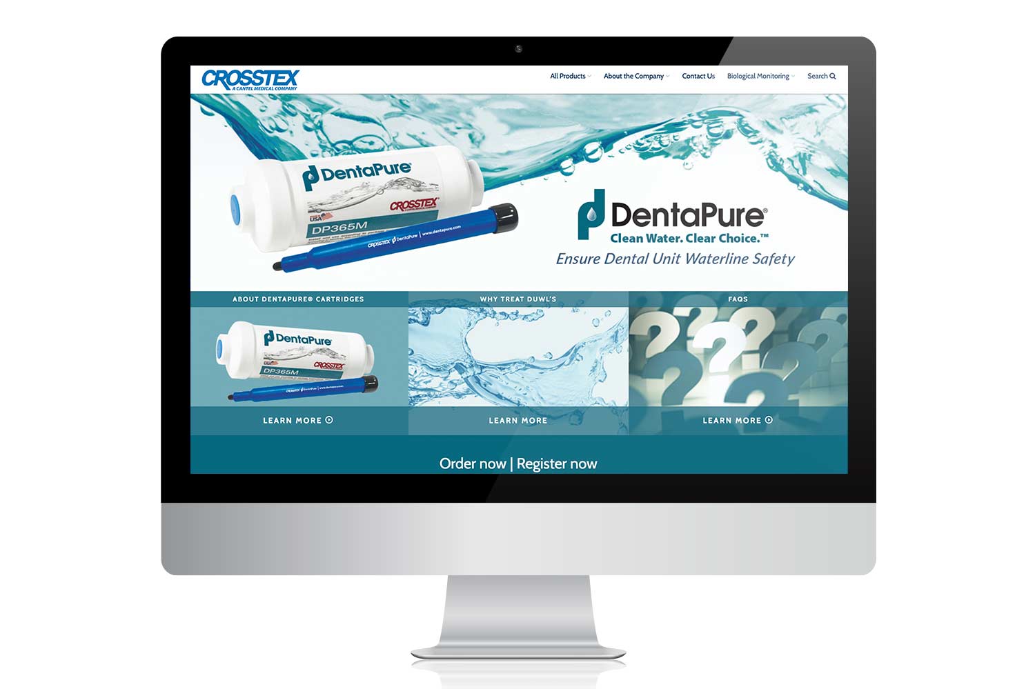 Crosstex DentaPure landingpage